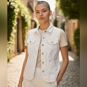 Dressbarn White Sleeveless Vest